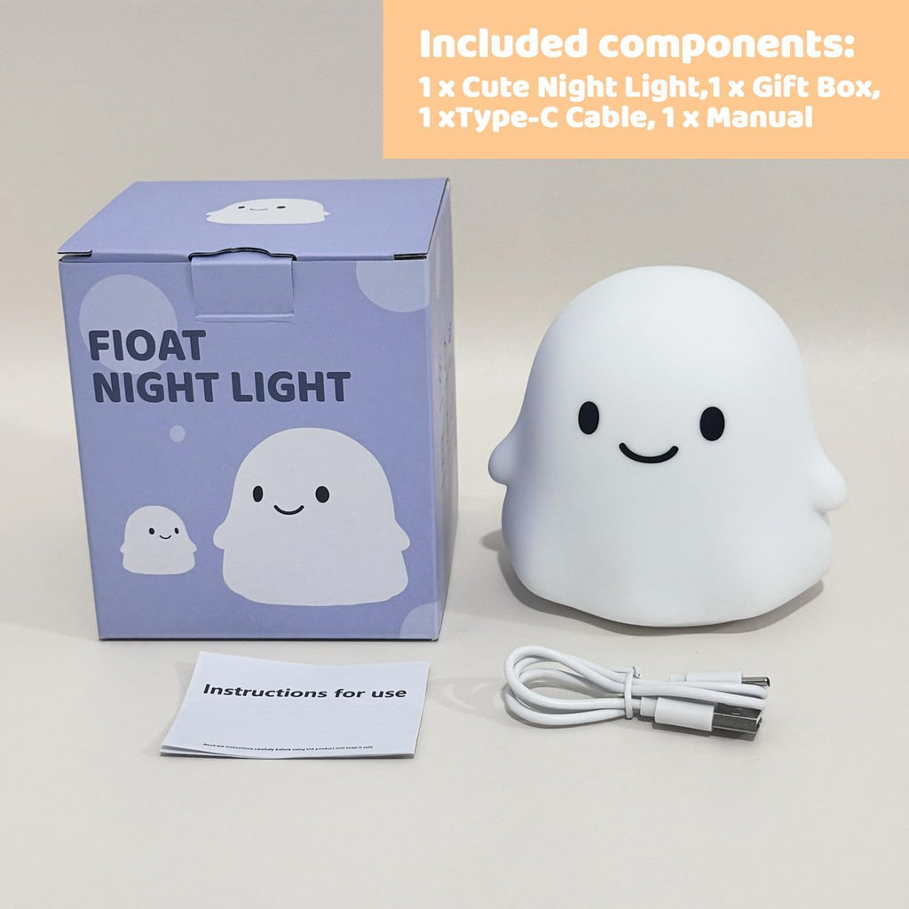 Rytinazzz Halloween Ghost Night Light, Color-Changing & 50-Hour Battery, Spooky-Cute Squishy Lamp for Kids, USB Rechargeable with Timer, Ha…