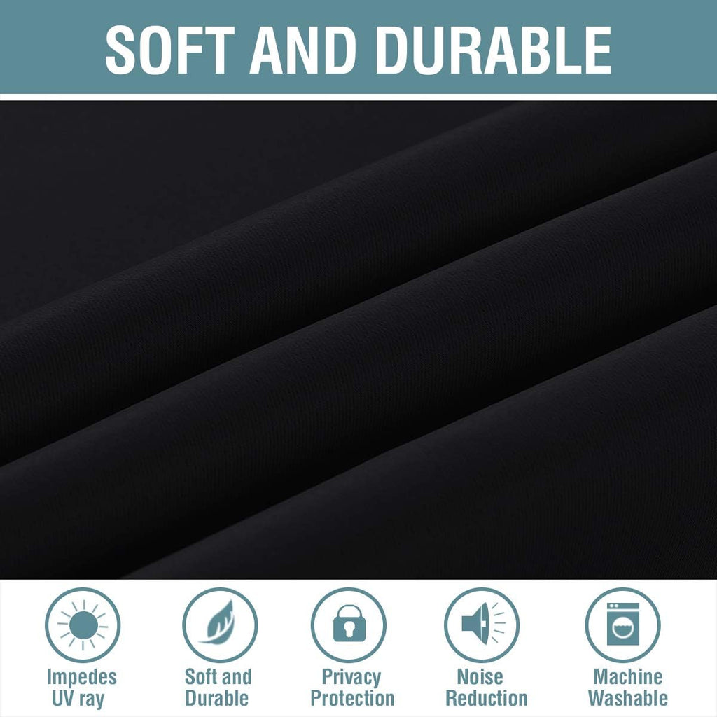 H.VERSAILTEX 100% Blackout Bedroom Curtains Drapes 63 Inch Length Thermal Insulated Window Curtain Panels Energy Efficient Grom…