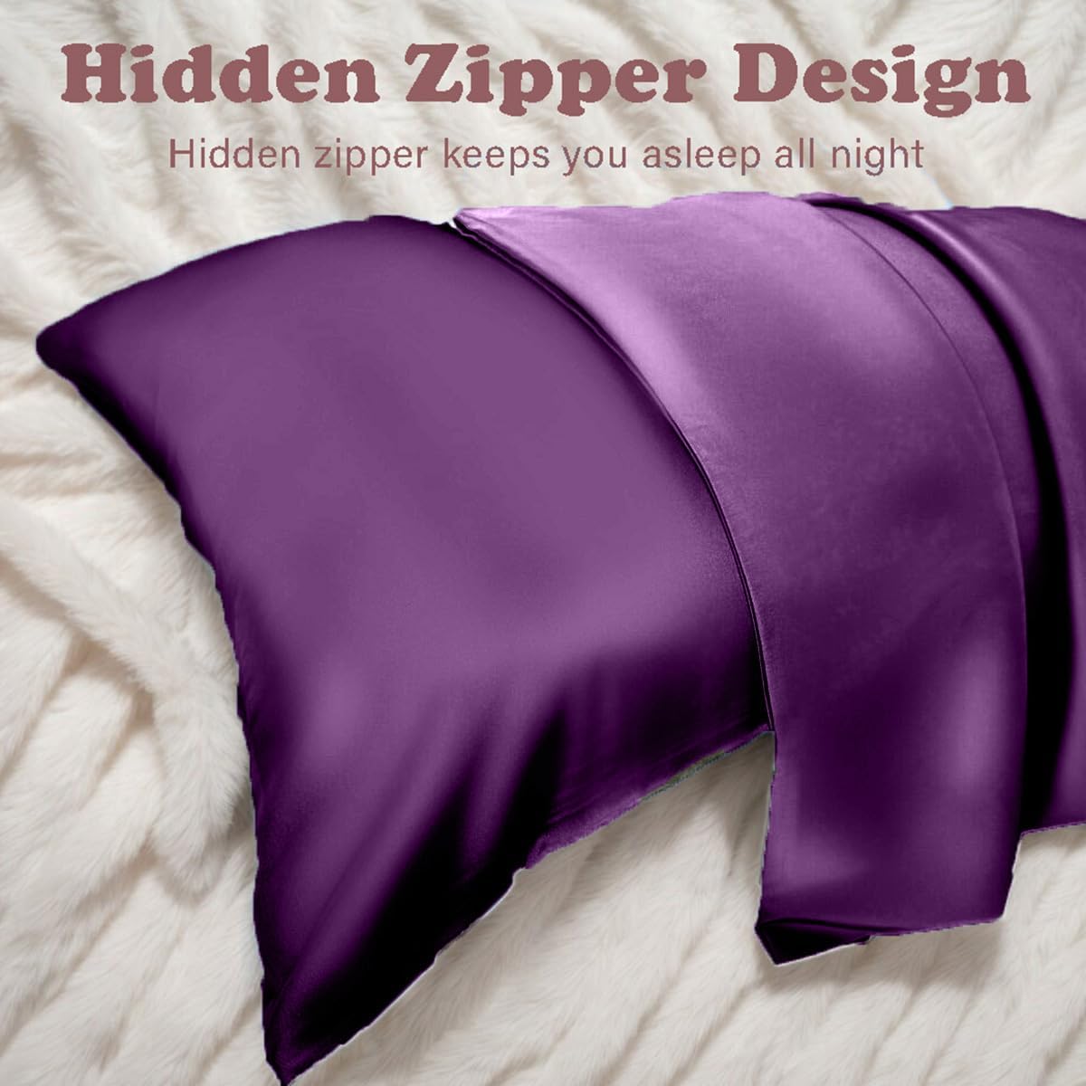 Mulberry Silk Pillowcase for Hair and Skin Standard Size 20"X 26" with Hidden Zipper, Softer Than Silk Pillow Cases Smooth Cooling Pillow…