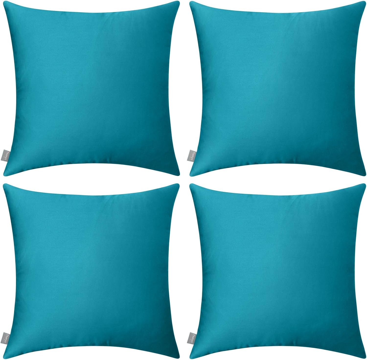 Thmyo 4-Pack 100% Cotton Comfortable Solid Decorative Throw Pillow Case Square Cushion Cover Pillowcase Sublimation Blank Pillow Covers DIY…