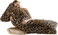 HKMR Brown Leopard Print Body Pillow Cover(No Filling), Plush Fuzzy Faux Fur Body Pillowcase with Zipper, 20x54 inch Fluffy Fuzzy Hug…