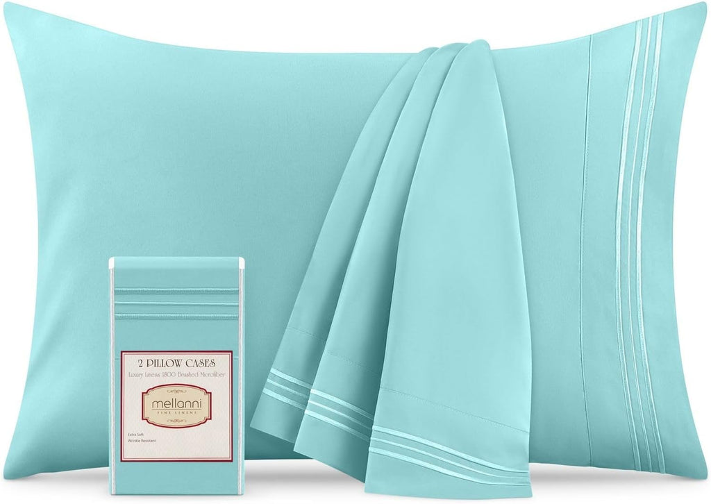 Mellanni Pillow Cases - Luxury, Extra Soft, Cooling Pillow Covers - 2 PC Iconic Collection Pillowcases - Envelope Closure (King 20" x 40",…