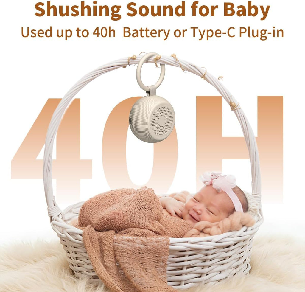Portable Travel Sound Machine White Noise Machine 40h Battery Brown Noise Machine 30 Soothing Sounds & Hushing Sound for Baby 4 Timers…