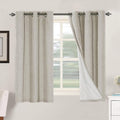 H.VERSAILTEX Primitive Linen Curtains 100% Blackout Curtain Drapes Burlap Fabric Curtains with White Thermal Insulated Liner, Grommet Top…