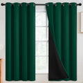 SimpleHome 100% Blackout Curtains for Bedroom, Thermal Insulated Grommet Window Drapes Room Darkening Dark Green Curtains for Living Room wi…