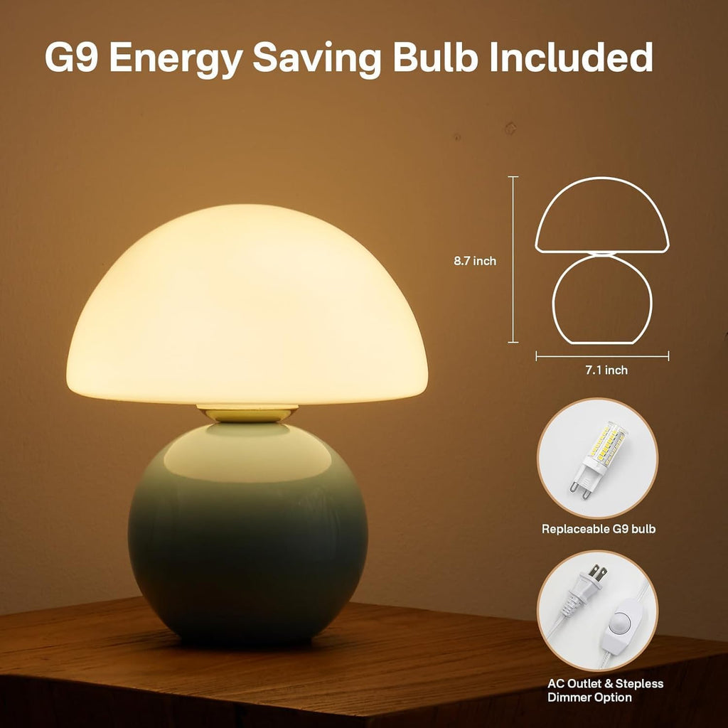 Dawnwake Mushroom Lamp Table Lamp for Bedroom, Desk Bedside Small Lamps for Living Room Night Stands, Mushroom Decor Cute Mini Modern Mid…
