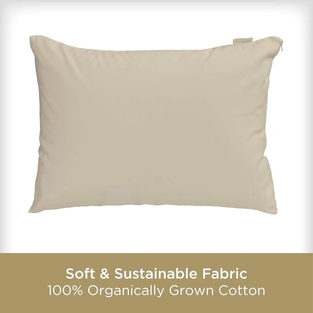 AllerEase Organically Grown Soft Cotton Allergy Defense Zippered Pillow Protector- King - 2 Pack 2 Pack Cotton