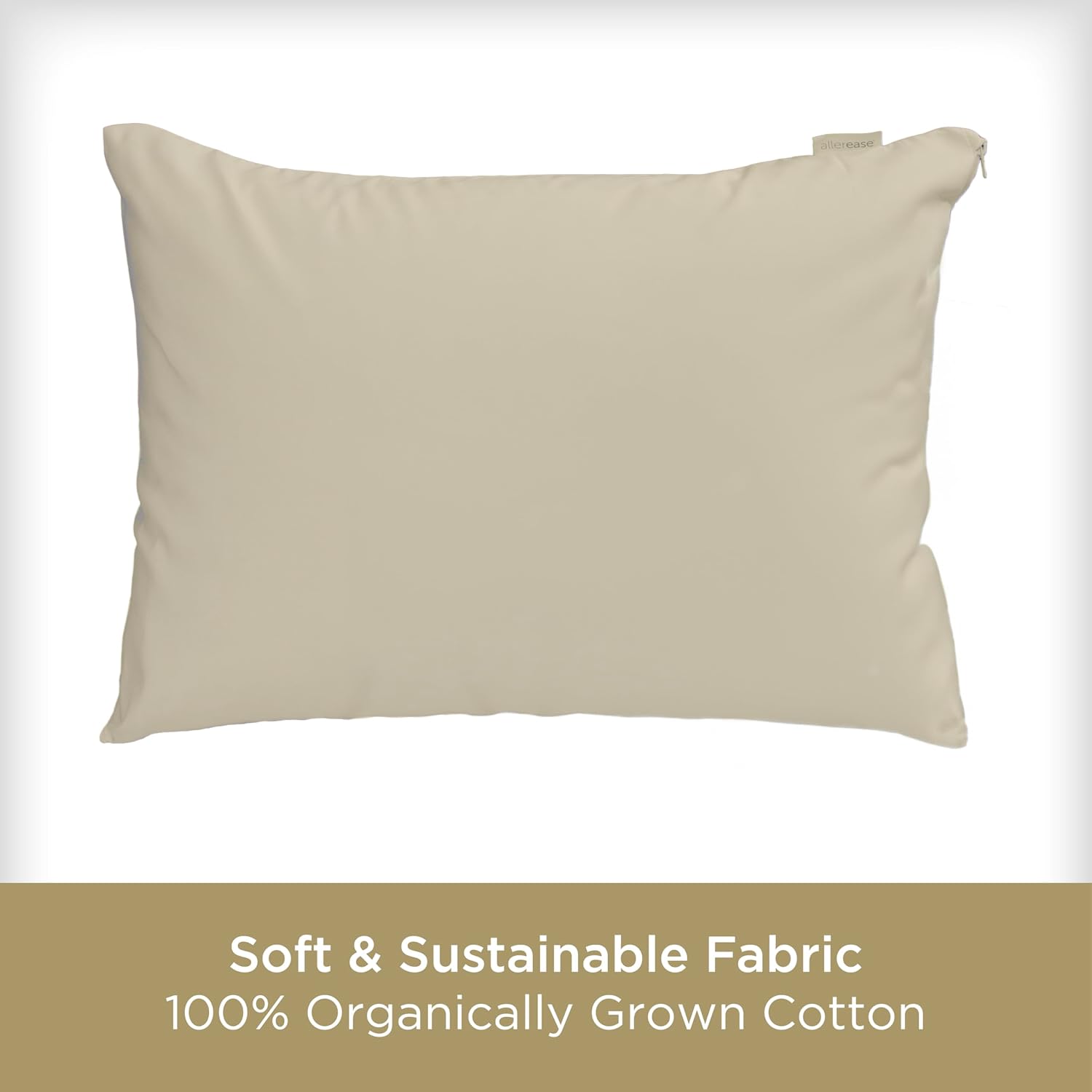 AllerEase Organically Grown Soft Cotton Allergy Defense Zippered Pillow Protector- King - 2 Pack 2 Pack Cotton