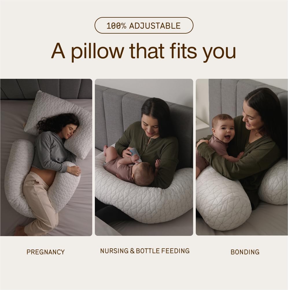 Coop Home Goods Original Adjustable Maternity Pillow, with Memory Foam and Washable Cover, Body Pillow for Pregnancy, Side Sleeper and…