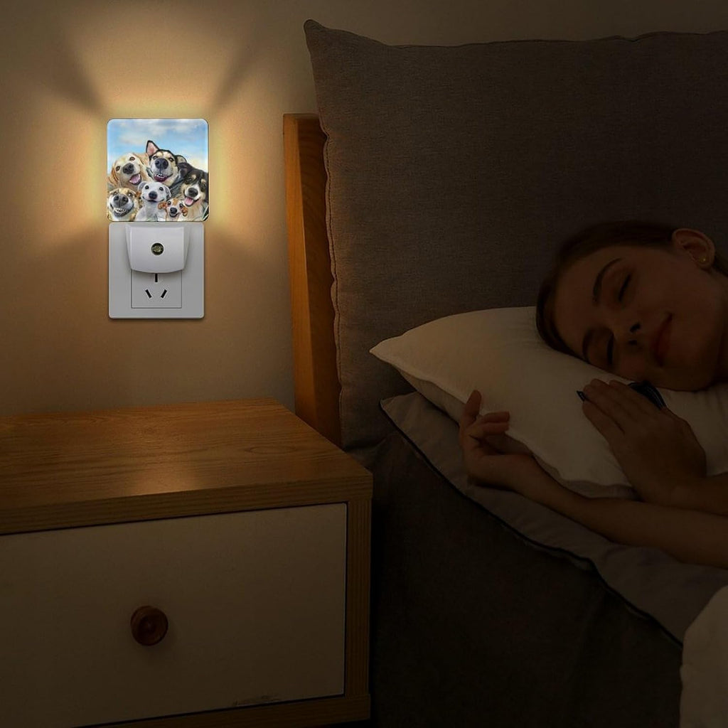 YKJAHSD Cute Dog Night Light, Plug into Wall Decor Nightlights for Bedroom, Bathroom, Hallway, Kitchen, with Dusk to Dawn Light Auto…