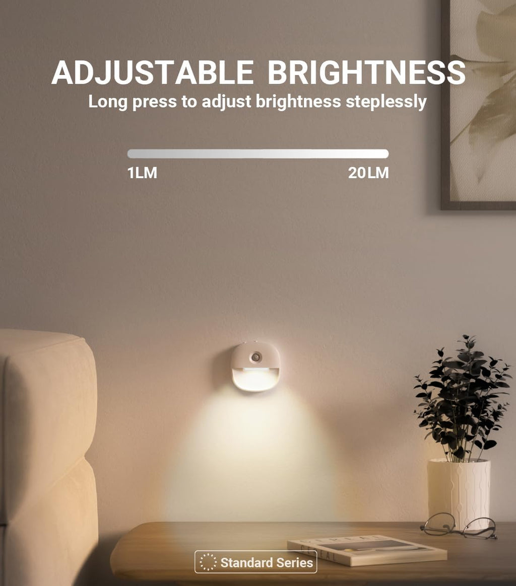 Lyridz Rechargeable Night Light, Motion Sensor Battery Nightlights, Mini Stick-on LED Closet Light, 1-20LM Dimmable Brightness for…