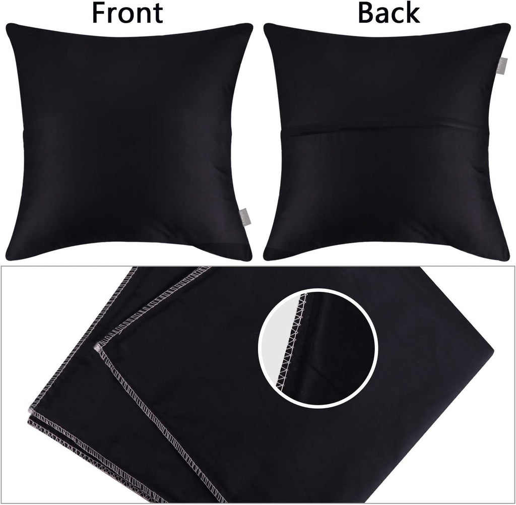 Thmyo 4-Pack 100% Cotton Comfortable Solid Decorative Throw Pillow Case Square Cushion Cover Pillowcase Sublimation Blank Pillow Covers Chr…