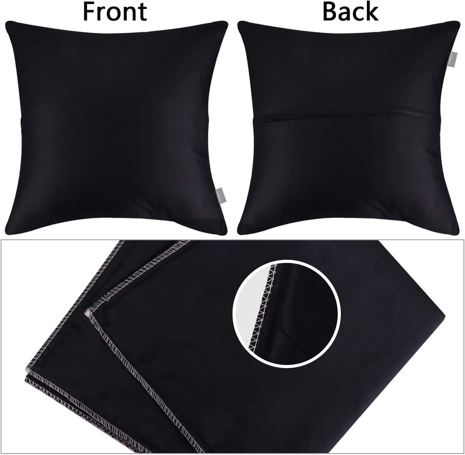 Thmyo 4-Pack 100% Cotton Comfortable Solid Decorative Throw Pillow Case Square Cushion Cover Pillowcase Sublimation Blank Pillow Covers Chr…