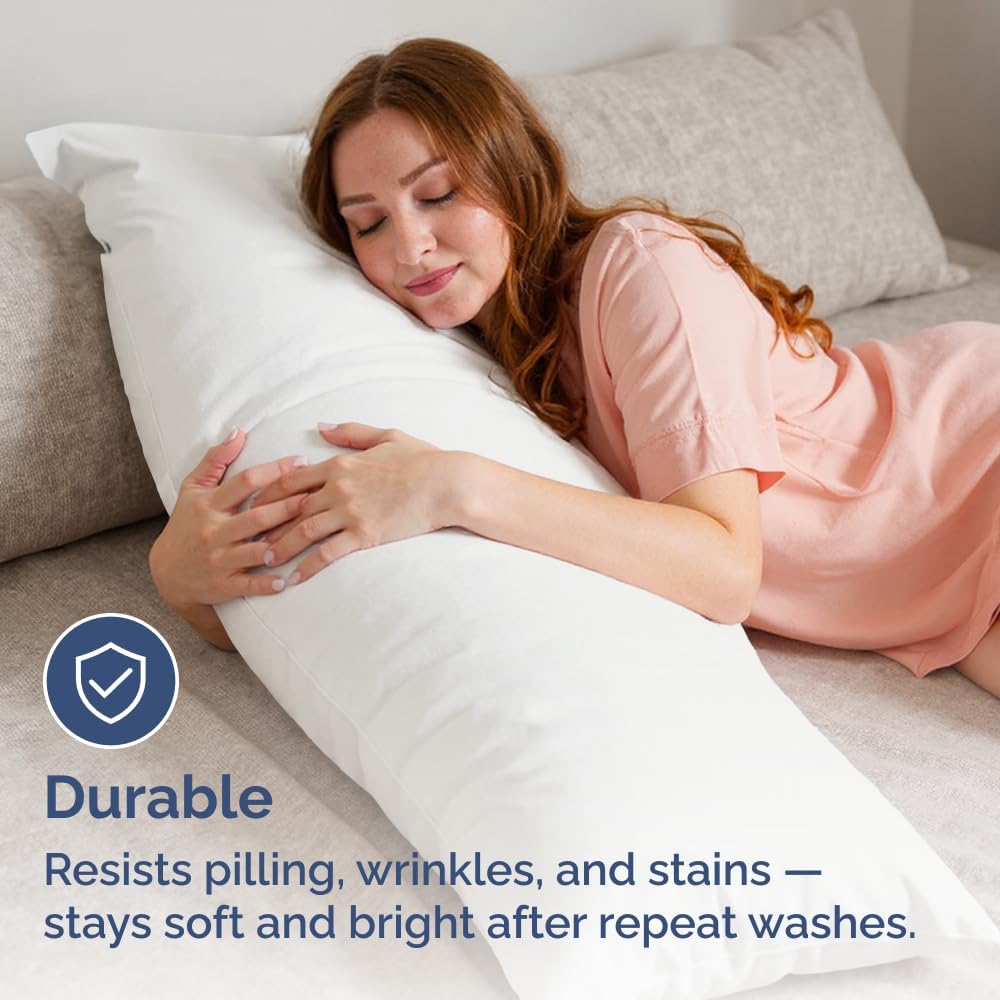 Body Pillowcases Set of 2-20x54 Long Body Pillow Case - Soft Body Pillow Cover for Sleeping & Side Sleepers - Comfy, Breathable & Fade…