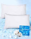 PCM Gel Print Cooling Pillow Cases Only, Queen Size Set of 2 with Double Sided Cold, Moisture Wicking Pillowcase Covers with Hidden Zipper…