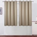 Lemomo Blackout Curtains 66 x 54 Inch Long Beige Curtains Set of 2 Panels Room Darkening Curtains for Bedroom and Living Room 54 Inch silver
