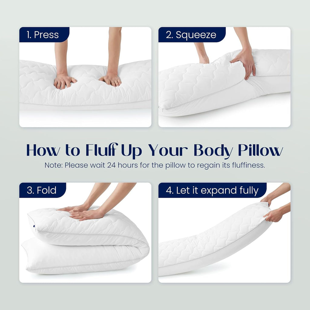 DreamValley Dream Valley Cooling Body Pillow for Adults,20x54 Full Body Pillow Long Pillow for Bed, Adjustable Loft Memory Foam Full Length…