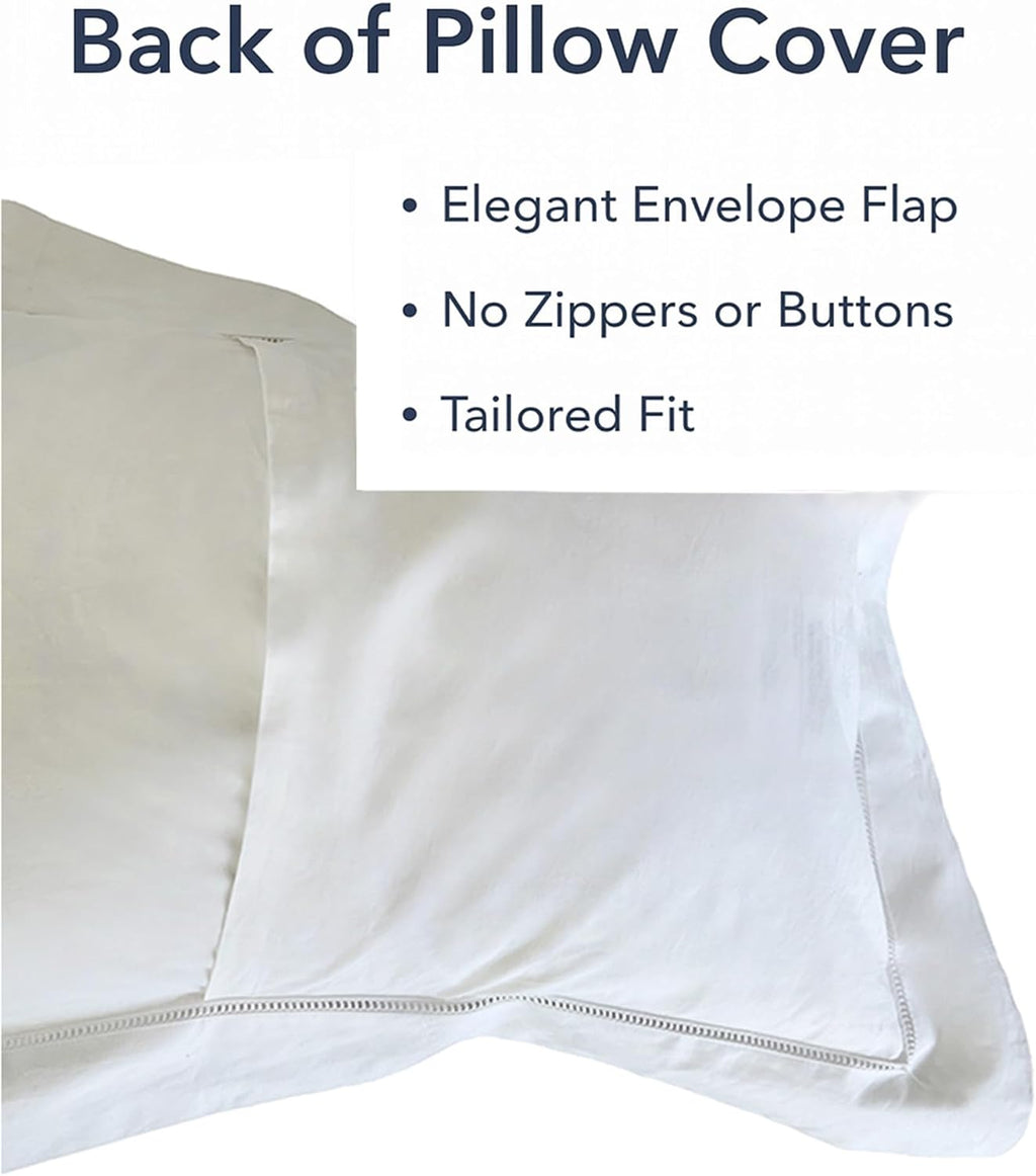 Jacaranda Living Embroidered Boudoir Pillow Cover – Handcrafted Embroidery, Fine Italian Cotton, Decorative Pillow Accent for Bedroom &…