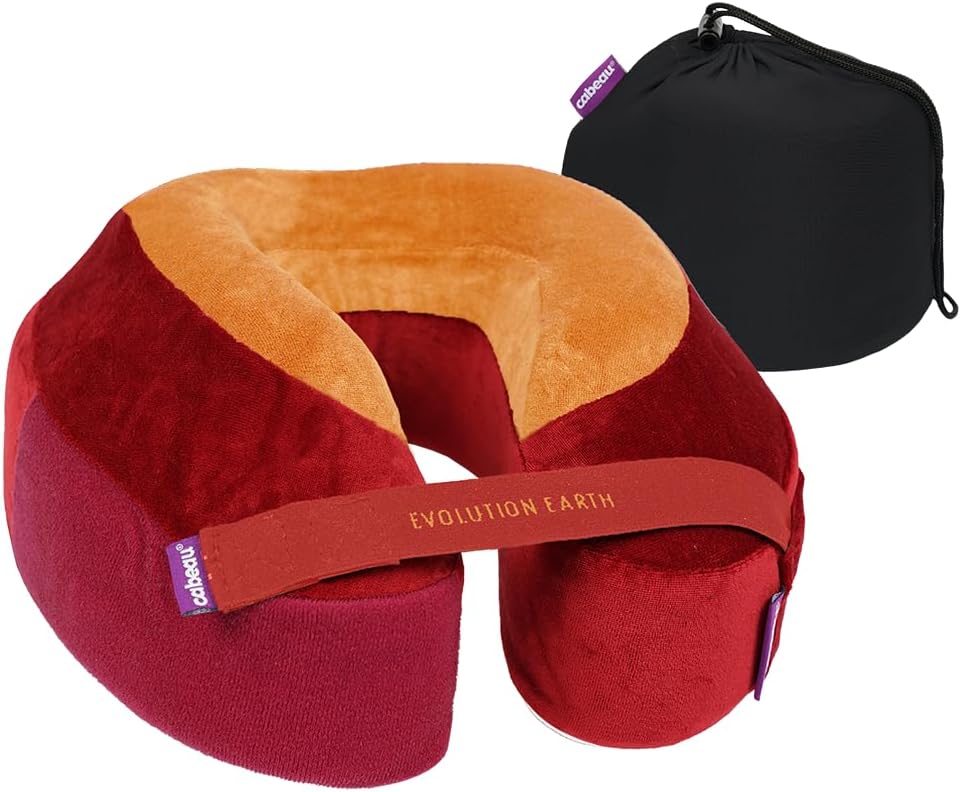 Cabeau Softest Neck Pillow for Travel – Evolution Earth Deluxe – 360° Head, Neck and Chin Support for Sleeping – Sustainable Memory Foam -…
