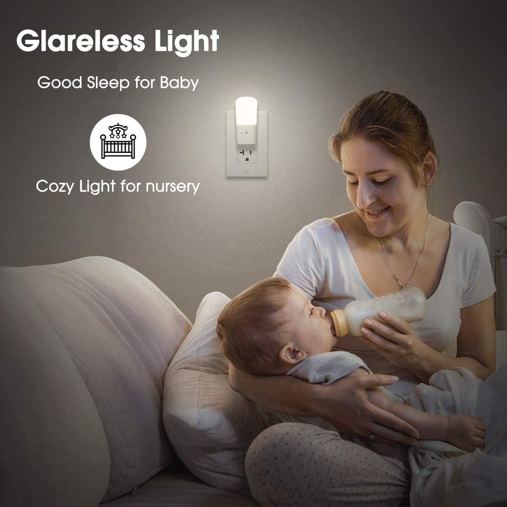 L LOHAS LED Dimmable Night Light[2 Pack], Plug in Night Lights with Dusk to Dawn Sensor, Daylight 5000k from 5-80 LM Brightness…