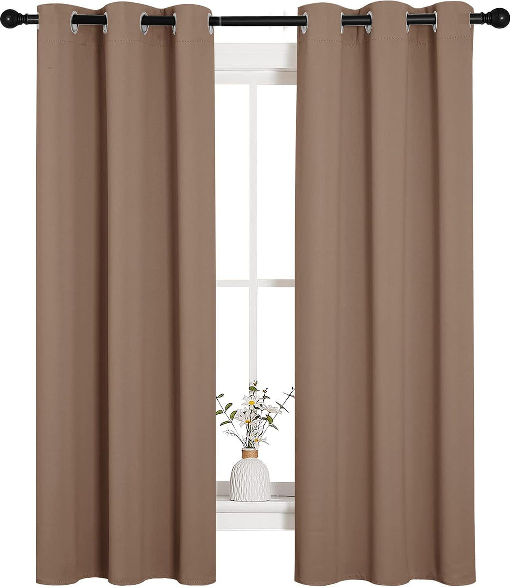 NICETOWN Blackout Window Curtains and Drapes for Kitchen, Window Treatment Thermal Insulated Solid Grommet Blackout Drapery Panels (Set…