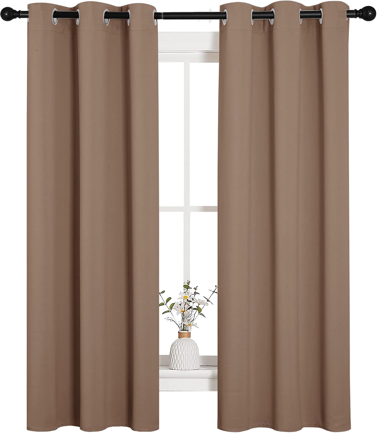 NICETOWN Blackout Window Curtains and Drapes for Kitchen, Window Treatment Thermal Insulated Solid Grommet Blackout Drapery Panels (Set…