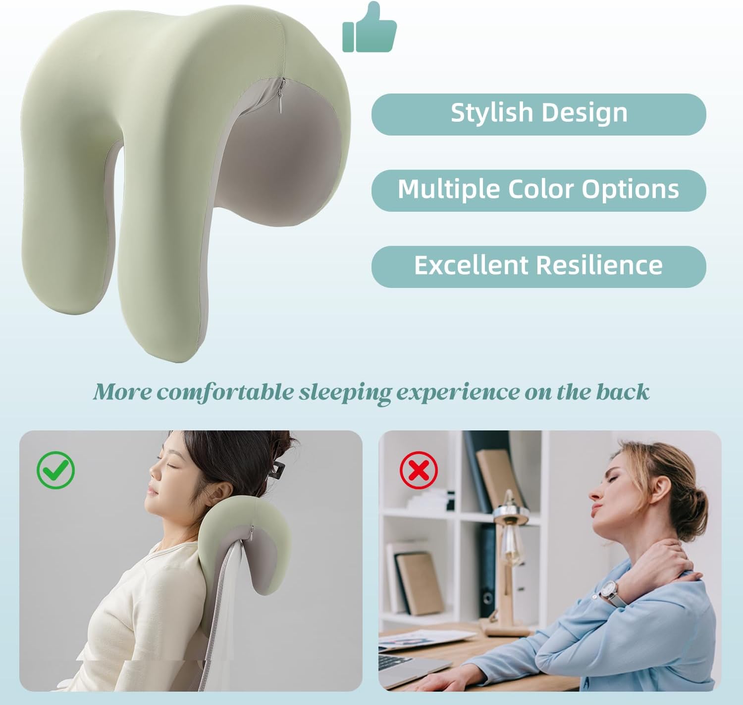 SheRest Office Chair Neck Pillow, Memory Foam Ergonomic Nap Pillow Office Chair Headrest Accessory, Neck Support Pillow Ideal for Office…
