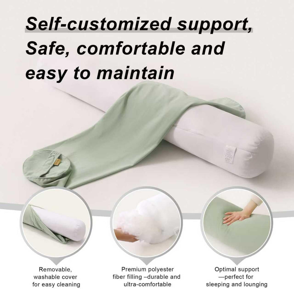 Body Pillow for Adults, Long Round Pillow, Big Cylindrical Pillow, Large Full Bolster Pillows for Side Sleepers (Celadon Green, 59"*7.87")