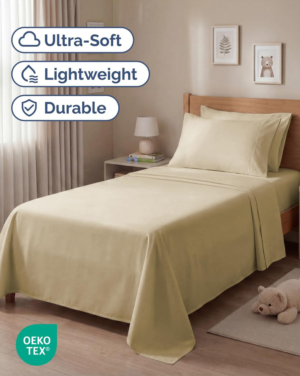 Twin 4 Piece Sheet Set - Comfy, Breathable & Cooling - Soft Hotel Luxury Bedding for Women, Men, Kids, Teens & Children - 1 Flat & 1…