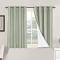 H.VERSAILTEX Linen Blackout Curtains 45 Inches Long 100% Absolutely Blackout Thermal Insulated Textured Linen Look Curtain Draperies…