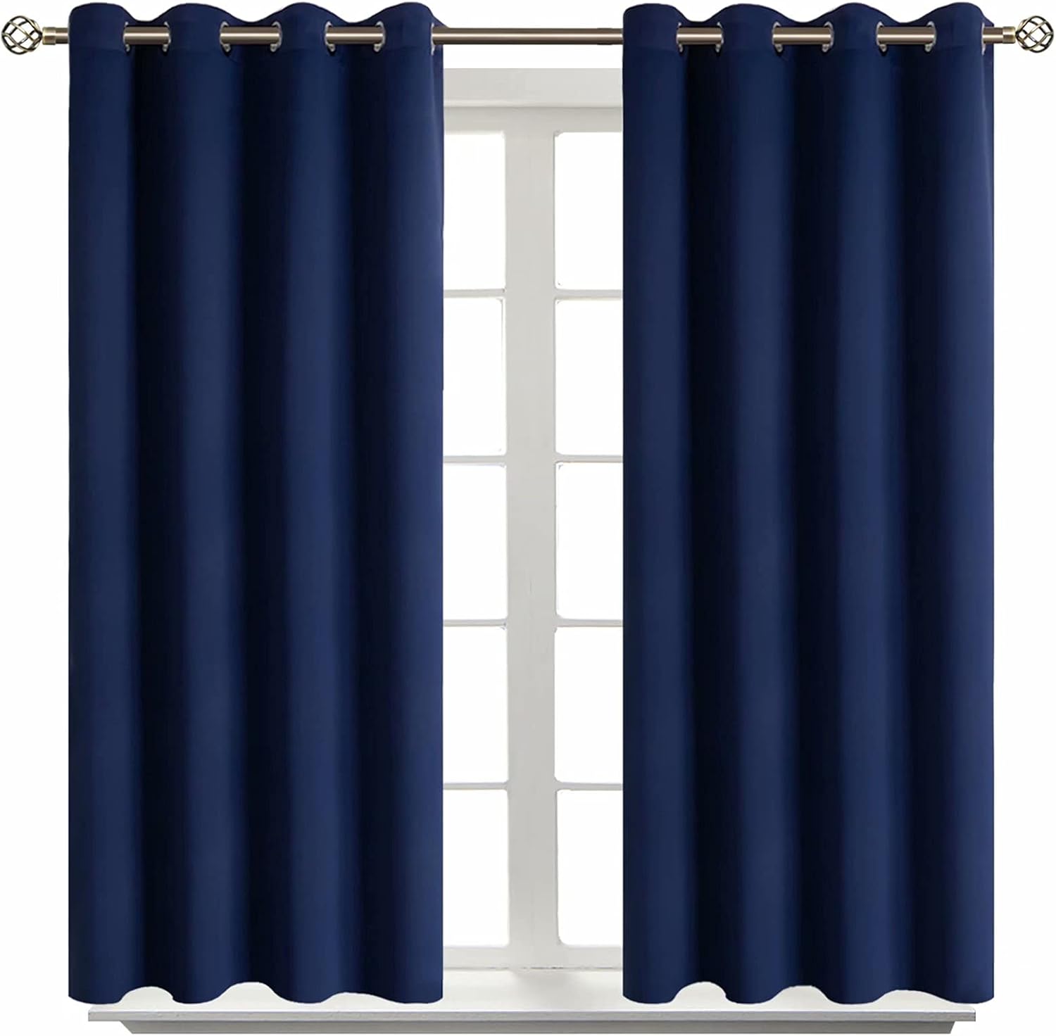 BGment Blackout Curtains for Living Room - Grommet Thermal Insulated Room Darkening Curtains for Bedroom, Set of 2 Panels (52 x 45 Inch, Na…