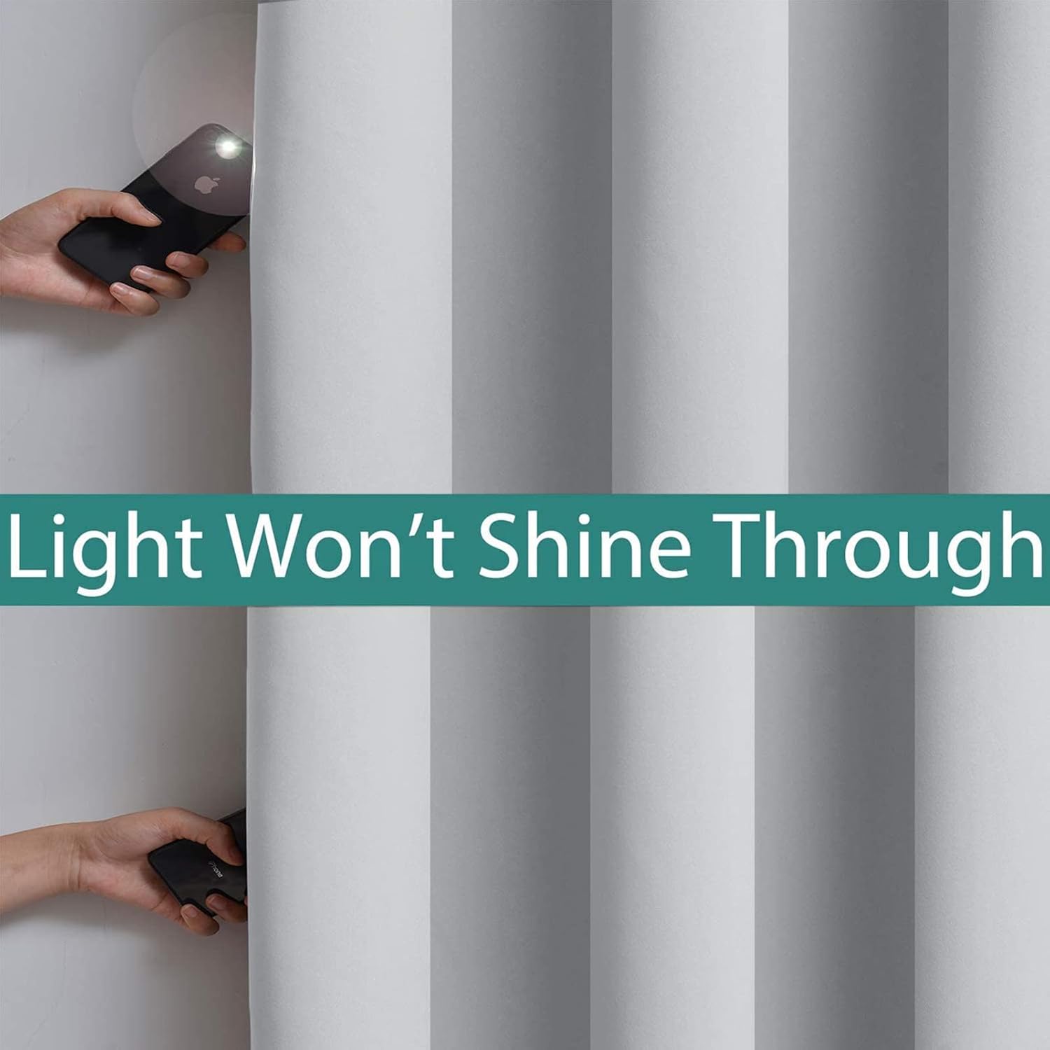 Yakamok 100% Blackout Lined Panels, Room Darkening Thermal Insulated Blackout Curtains for Bedroom, Heat Blocking Drapes for Living Room(62…
