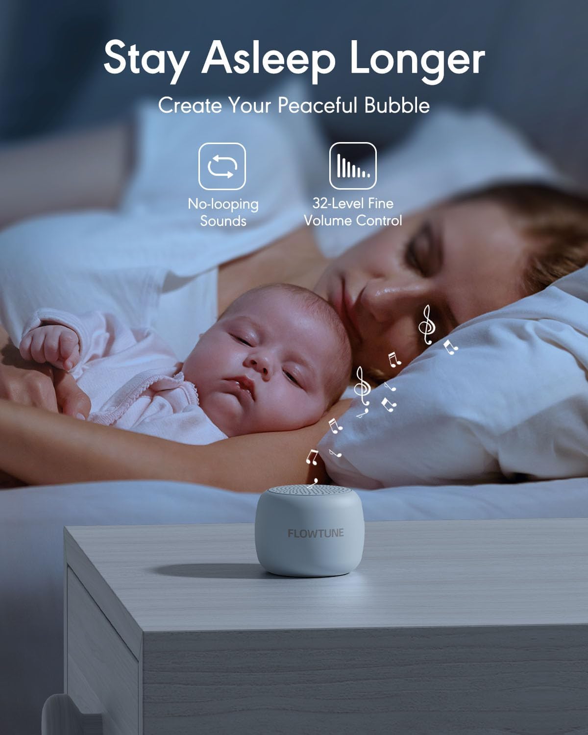 Sound Machine Flowtune White Noise Machine for Baby Adults, Mini Portable Sound Machine for Travel, 6H Timer, 18 Soothing Sleep Sounds…