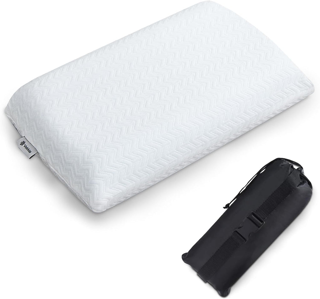 Vekkia Travel Pillow, Memory Foam Pillow Compressible Camping Pillow with Washable Cover, Ergonomic Supportive Pillow for Sleeping Ideal…