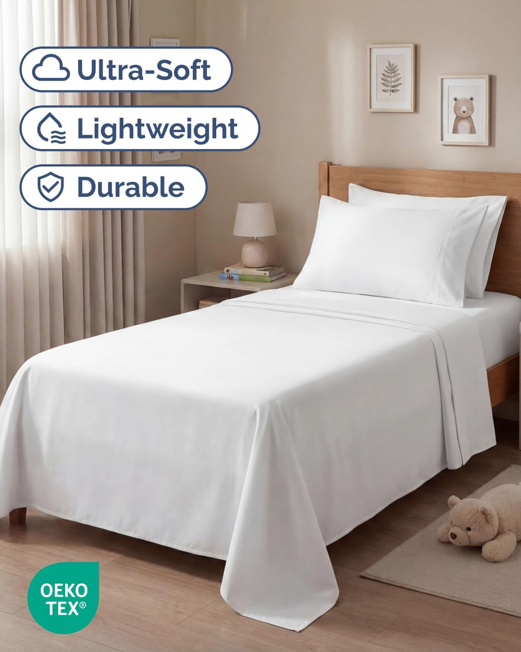 Twin 4 Piece Sheet Set - Comfy, Breathable & Cooling - Soft Hotel Luxury Bedding for Women, Men, Kids, Teens & Children - 1 Flat & 1…