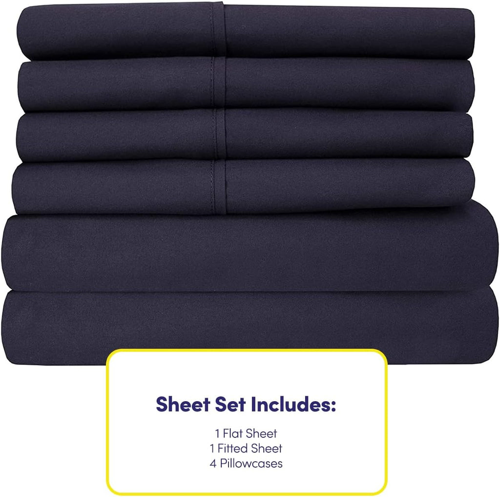 Cal King Size Bed Sheets - 6 Piece 1500 Supreme Collection Fine Brushed Microfiber Deep Pocket California King Sheet Set Bedding - 2…