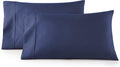 HCCollection HC Collection King Pillow Cases Set of 2- Microfiber, Extra Soft Pillowcases - easy maintenance & Machine Washable - Navy white