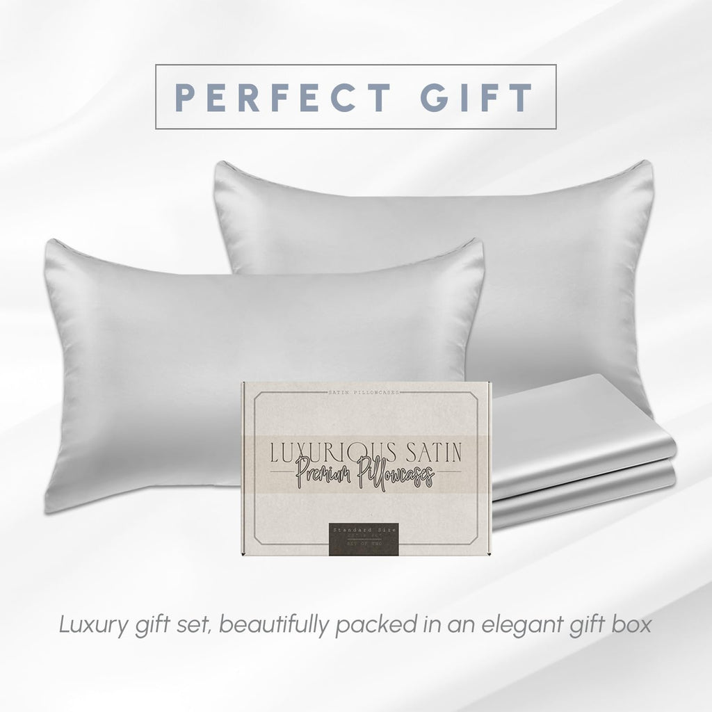 Elegantcomfort Elegant Comfort 4-Pack Cooling Viscose Satin Pillowcase Set with Hidden Zipper Closure, Silky Smooth for Hair and fabric…