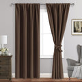Jiuzhen Blackout Curtains for Bedroom - Thermal Insulated Room Darkening Rod Pocket Curtains for Living Room, Set of 2 Panels with Tiebacks…