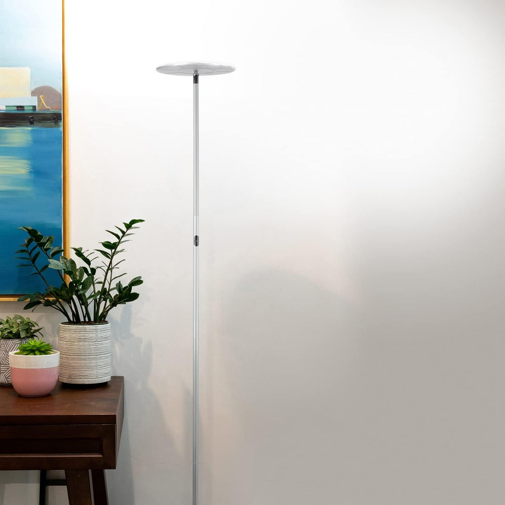 Brightech Sky LED Floor lamp, Torchiere Super Bright Floor Lamp for Living Room Decor & Office - Dimmable, Tall Standing Torch Lamp with Wa…