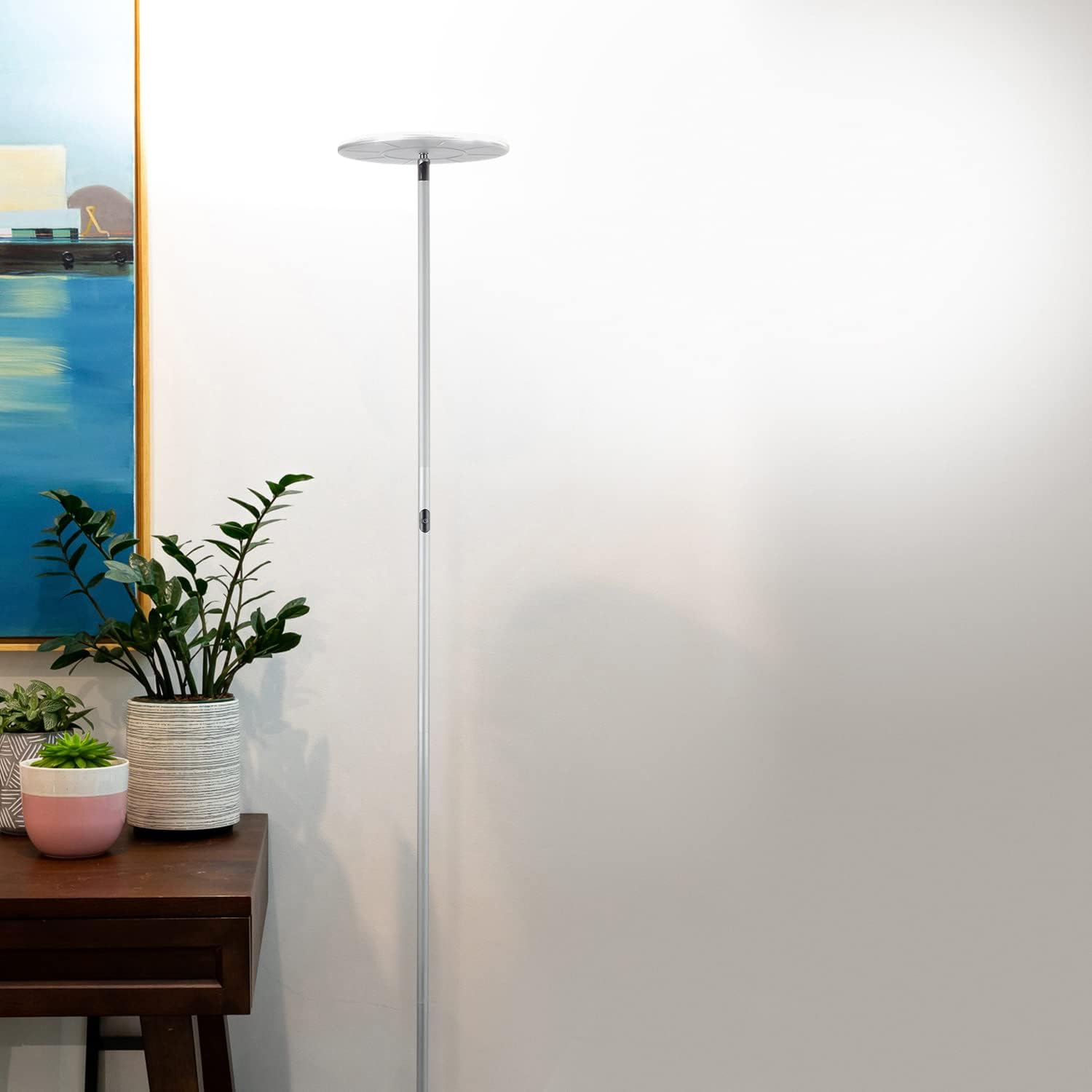 Brightech Sky LED Floor lamp, Torchiere Super Bright Floor Lamp for Living Room Decor & Office - Dimmable, Tall Standing Torch Lamp with Wa…