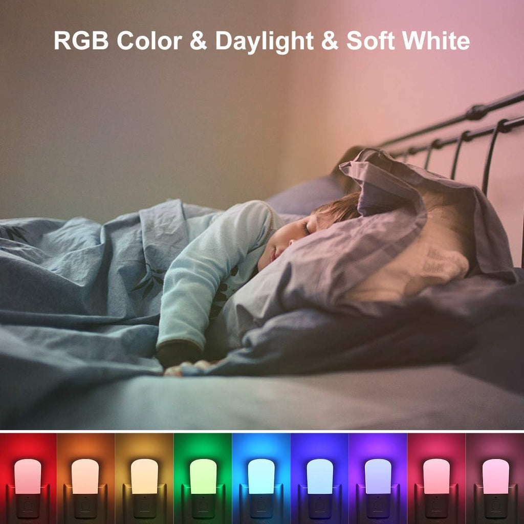L LOHAS LED Kids Night Lights Plug in, RGB Color Changing Plug into Wall Lights Remote, Rainbow Dimmable Girls Night Light Switch…
