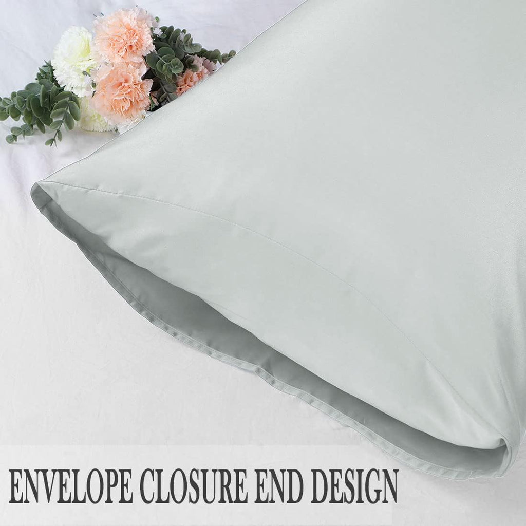 uxcell 2 Pack Silk Satin Pillowcase for Hair and Skin, Cool, Silky, Soft Breathable Pillow Cases King Size 20x36 Inch Sateen Pillowcase Lig…