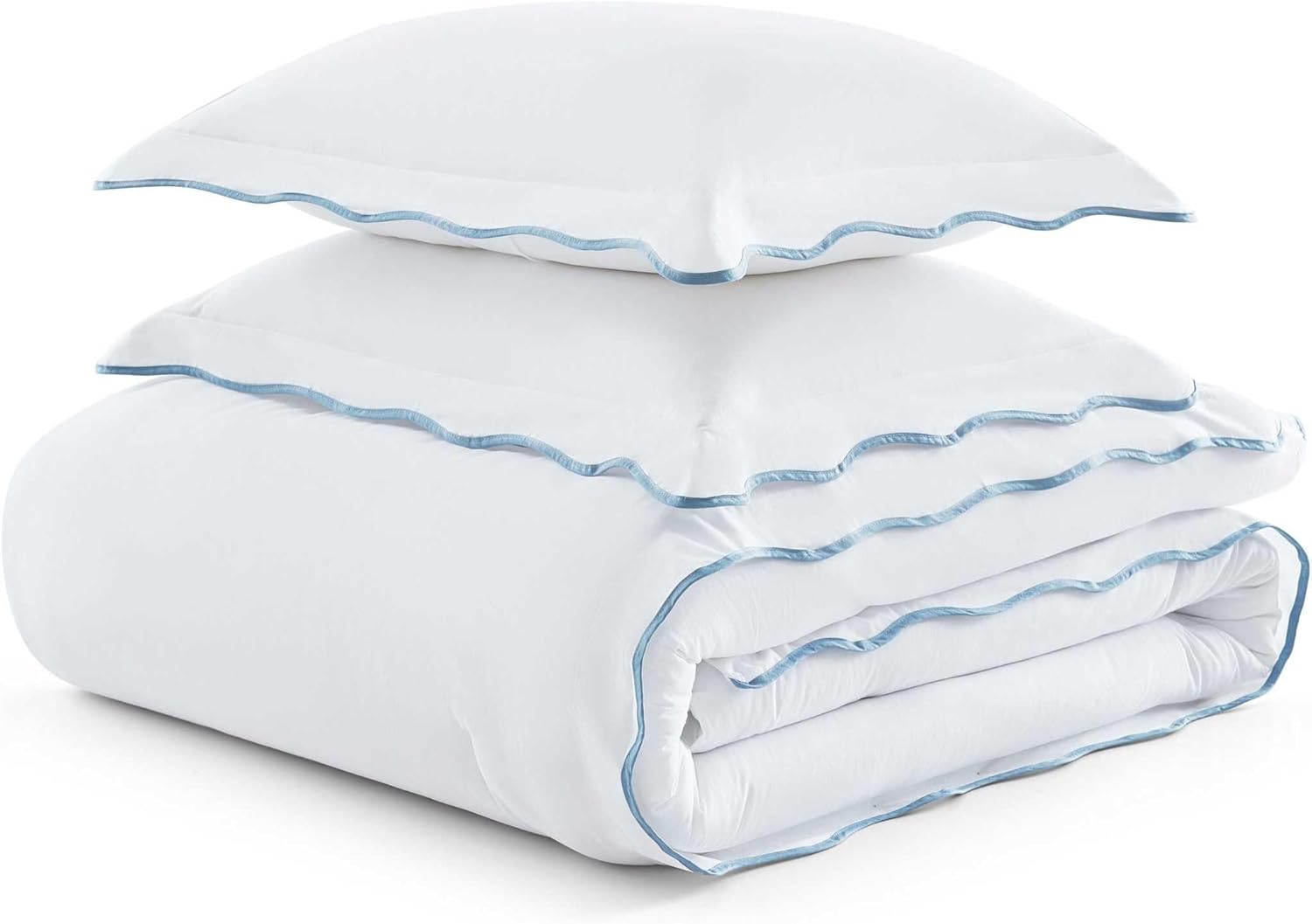 MarthaStewart Martha Stewart - King Duvet Cover Set, Crisp & Smooth Bedding with a Cotton Percale Lightweight Feel, Reversible 3 Piece Bed…