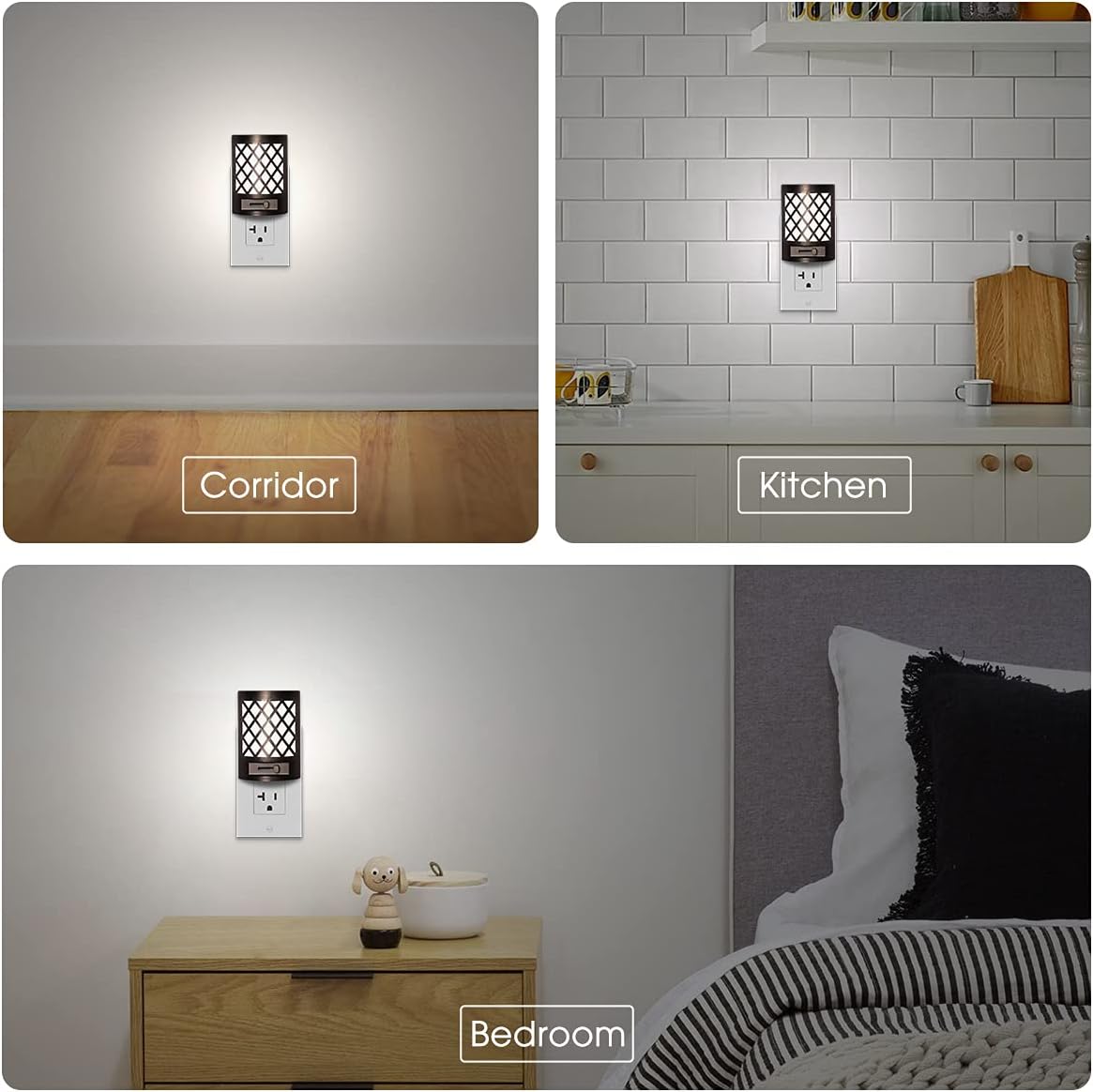 DORESshop LED Plug in Night Light [2 Pack], Night Lights Plug Into Wall, Dusk to Dawn Sensor Night Light, Decorative Night Lights…