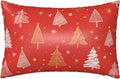 Satin Pillowcase for Hair and Skin White and Gold Xmas Tree Super Soft and Cooling Similar to Silk Pillow Case 1 Pack with Hidden Zipper…