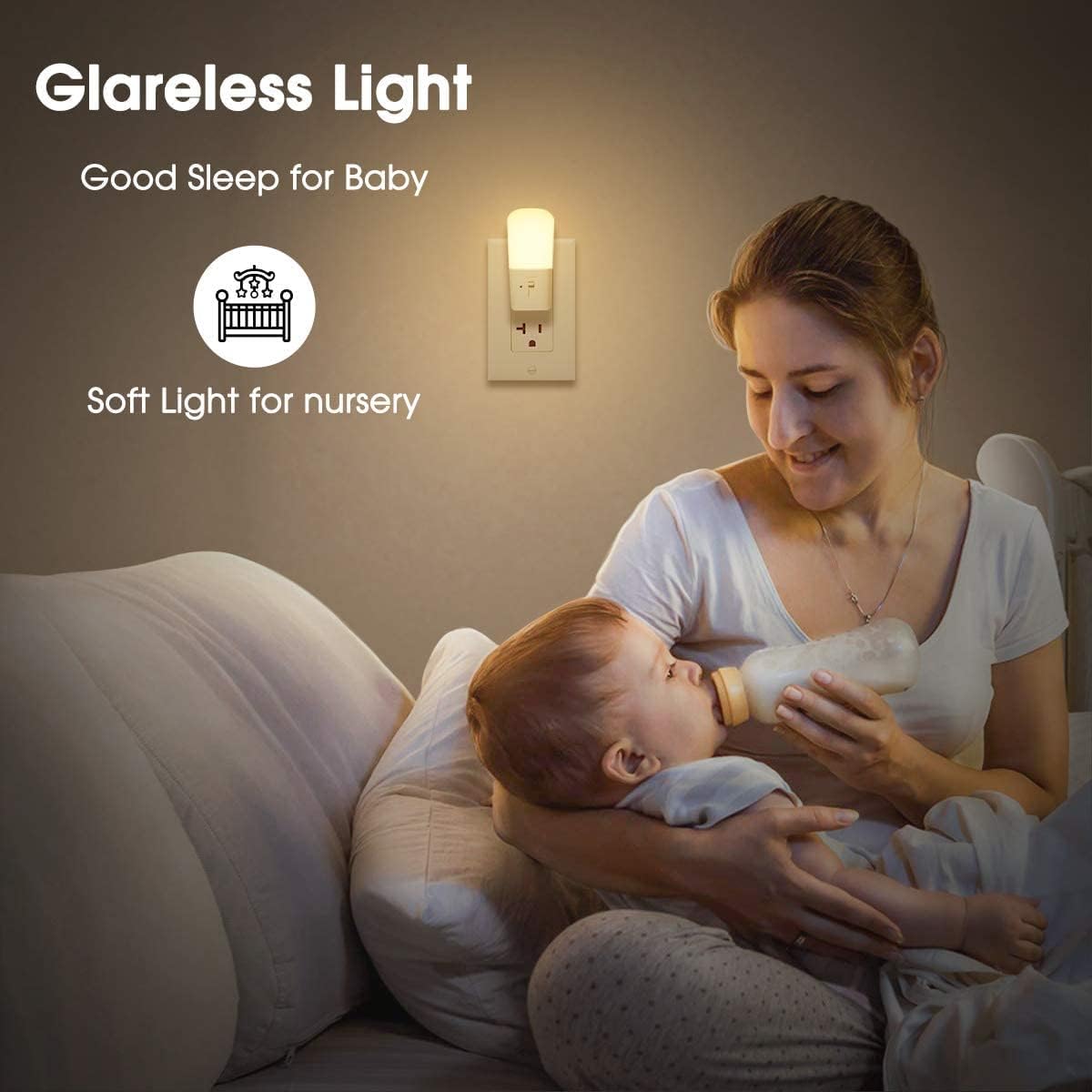 LOHAS Plug in Night Light, Dimmable LED Night Lights With Dusk to Dawn Sensor, Soft White 3000K Sleep Nightlight, Adjustable Brightness…