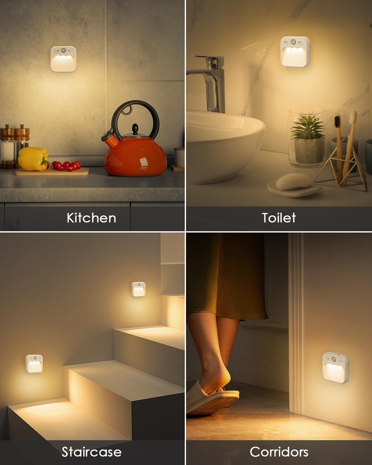 AMIR Rechargeable Battery Night Light, Upgraded Dimmable Motion Sensor Light with Timer, 3 Modes, 3000/4500/6000K, Stick on LED Wall…