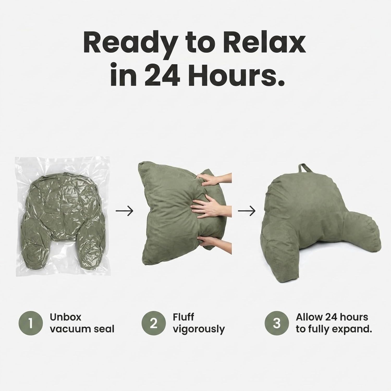 Deluxe Comfort Microsuede Bed Rest - Backrest Pillow with Arms - Bed Rest Pillow - Reading Bedrest Lounger - Sitting Support Pillow - Soft…