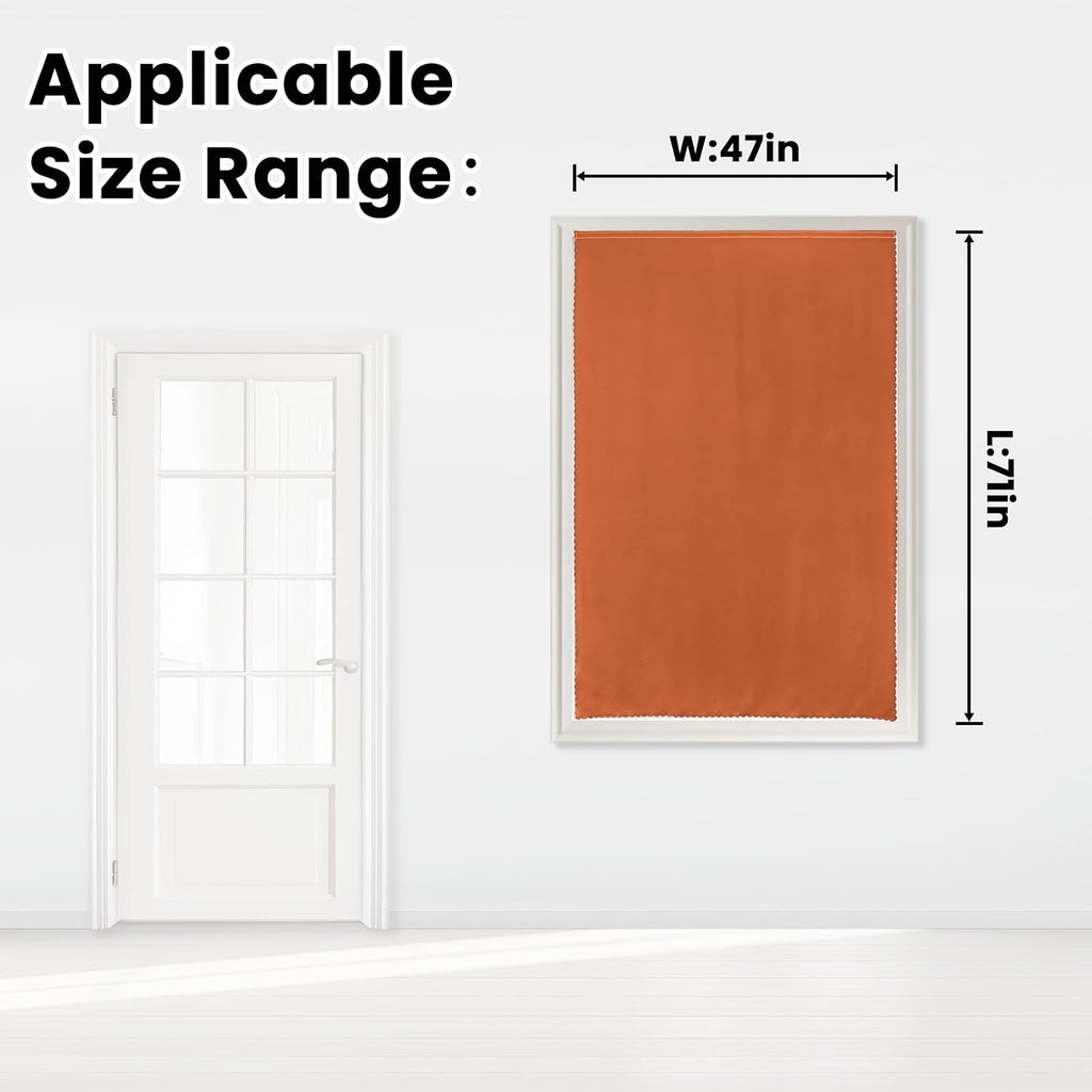 Self Adhesive Curtains Portable Blackout Curtain Simple and Easy to Install Bedroom Window Thermal Lnsulated Kitchen Room Darkening Black…